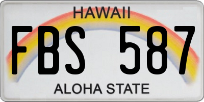 HI license plate FBS587