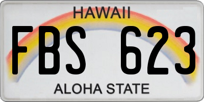 HI license plate FBS623