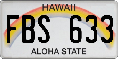HI license plate FBS633
