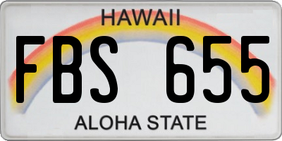 HI license plate FBS655
