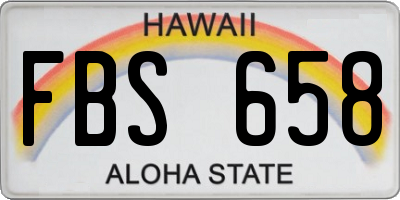 HI license plate FBS658