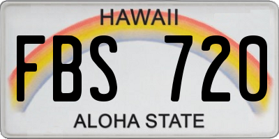HI license plate FBS720