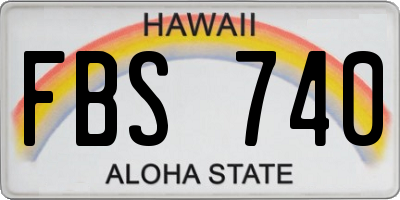 HI license plate FBS740
