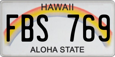 HI license plate FBS769