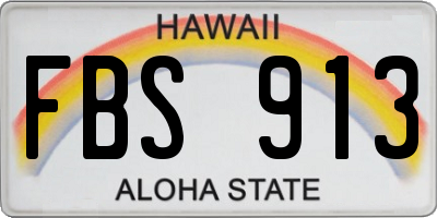 HI license plate FBS913