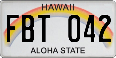 HI license plate FBT042