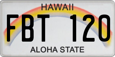 HI license plate FBT120
