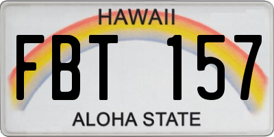 HI license plate FBT157