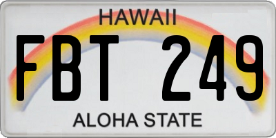 HI license plate FBT249