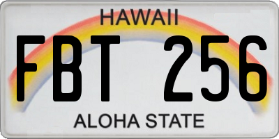 HI license plate FBT256