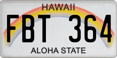 HI license plate FBT364