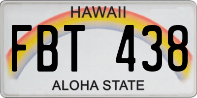 HI license plate FBT438
