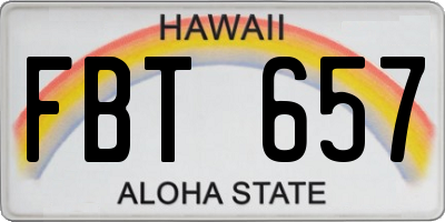 HI license plate FBT657
