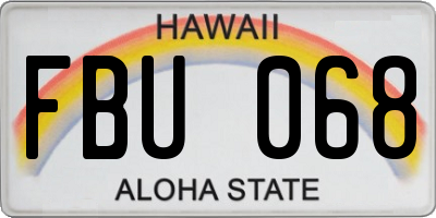 HI license plate FBU068