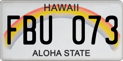 HI license plate FBU073