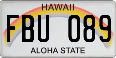 HI license plate FBU089