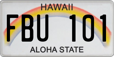 HI license plate FBU101