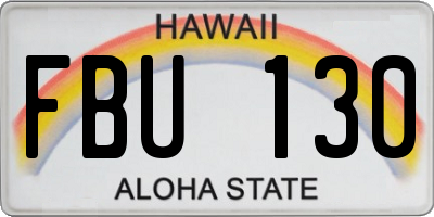 HI license plate FBU130