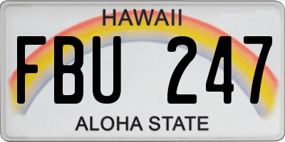 HI license plate FBU247