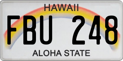HI license plate FBU248