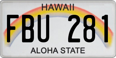 HI license plate FBU281