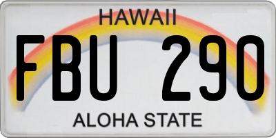 HI license plate FBU290