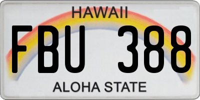 HI license plate FBU388
