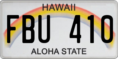 HI license plate FBU410