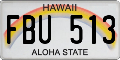 HI license plate FBU513