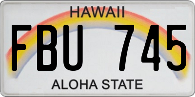 HI license plate FBU745
