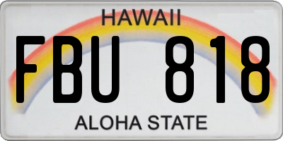 HI license plate FBU818