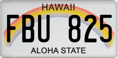 HI license plate FBU825