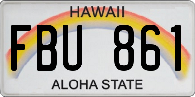 HI license plate FBU861