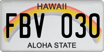 HI license plate FBV030