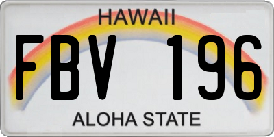 HI license plate FBV196