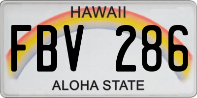HI license plate FBV286