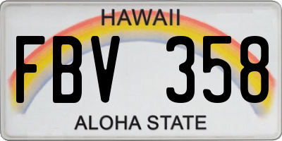 HI license plate FBV358