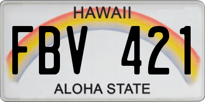 HI license plate FBV421