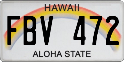 HI license plate FBV472