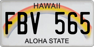 HI license plate FBV565