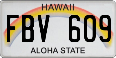 HI license plate FBV609