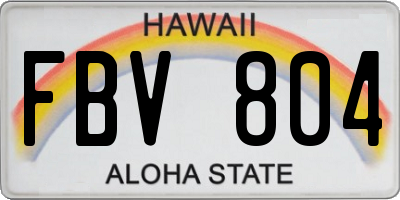 HI license plate FBV804