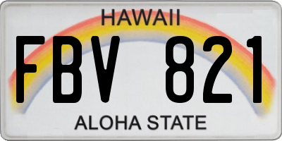 HI license plate FBV821