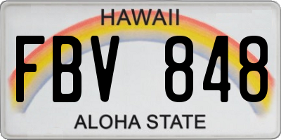 HI license plate FBV848