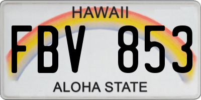 HI license plate FBV853