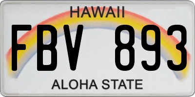 HI license plate FBV893