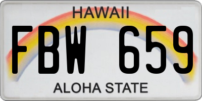 HI license plate FBW659