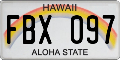 HI license plate FBX097