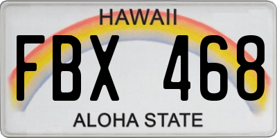 HI license plate FBX468