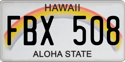 HI license plate FBX508
